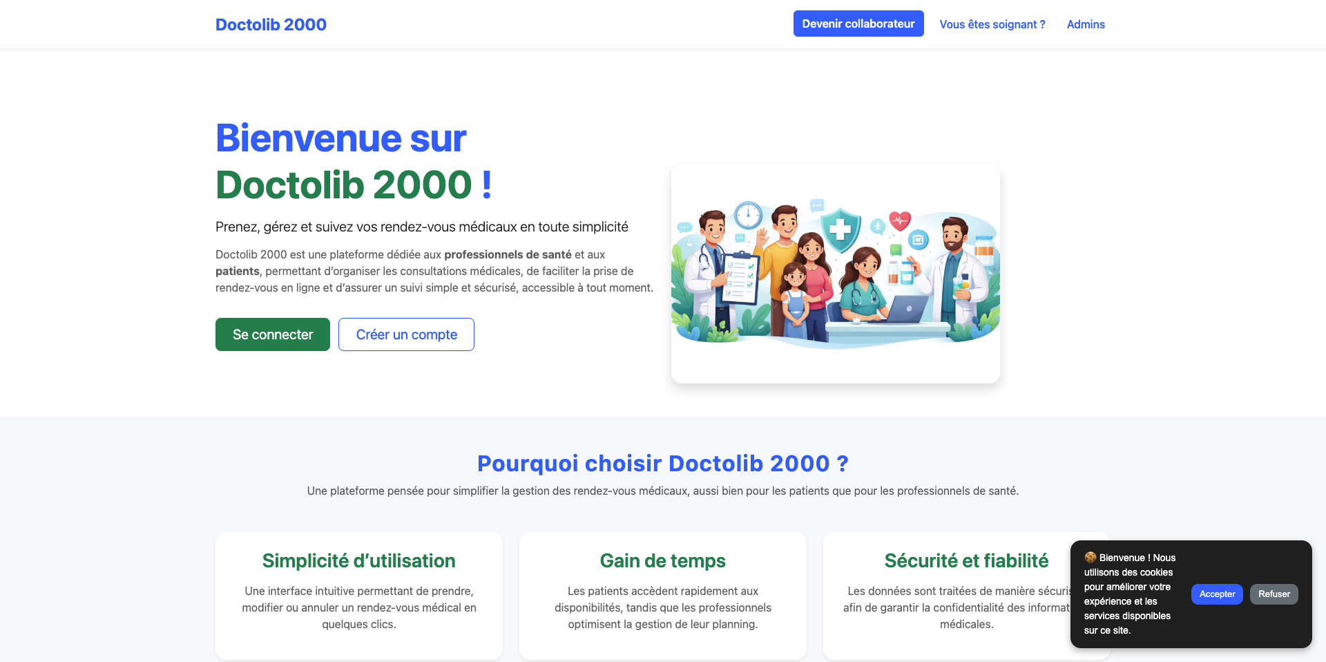 Doctolib 2000 — Accueil