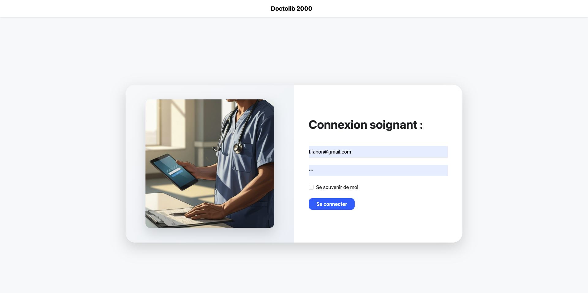 Doctolib 2000 — Login